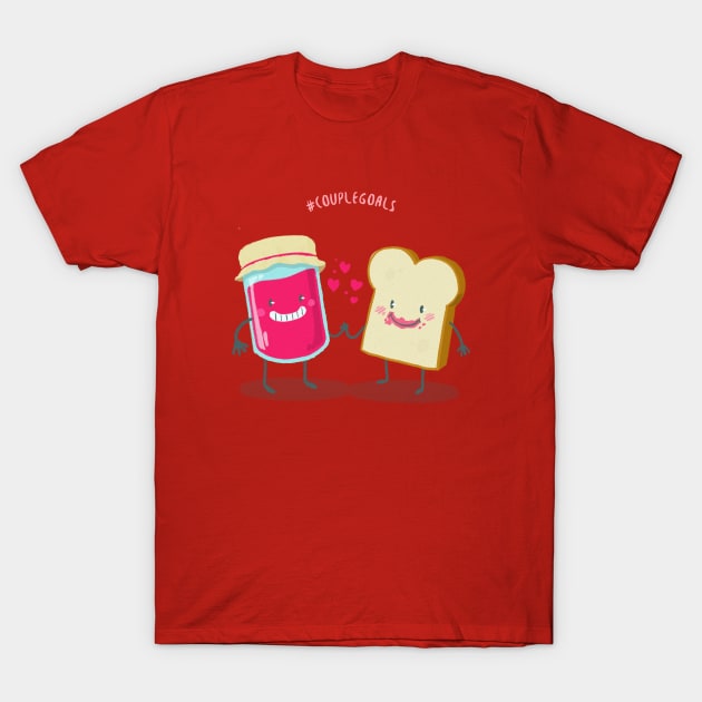 Jam and Bread - Hashtag Couple Goals T-Shirt by i2studio